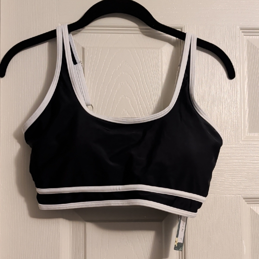 BMJL Sleek Black and White Bikini Top NWT